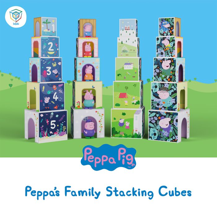 Peppa Pig: Cubos Apilables De Madera Familia 4