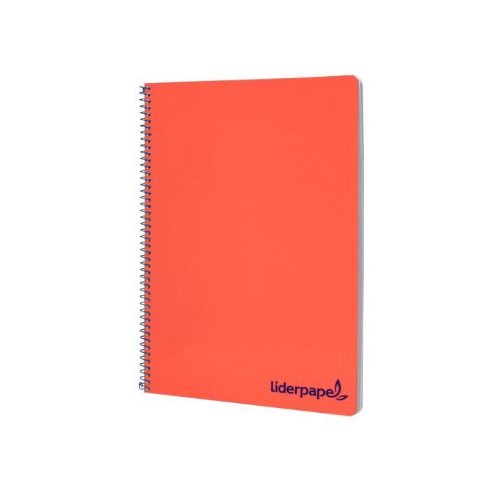 Cuaderno Espiral Liderpapel A4 Wonder Tapa Plastico 80H 90 gr Cuadro 4 mm Con Margen Color Rojo 5 unidades 1