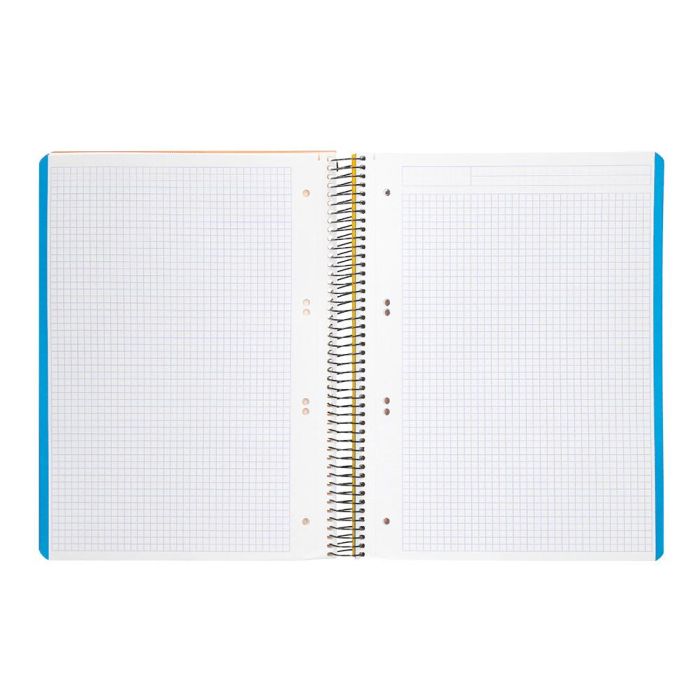 Cuaderno Espiral Liderpapel A5 Micro Wonder Tapa Plastico 120H 90 gr Cuadro 5 mm 5 Bandas 6 Taladros Color Amarillo 2