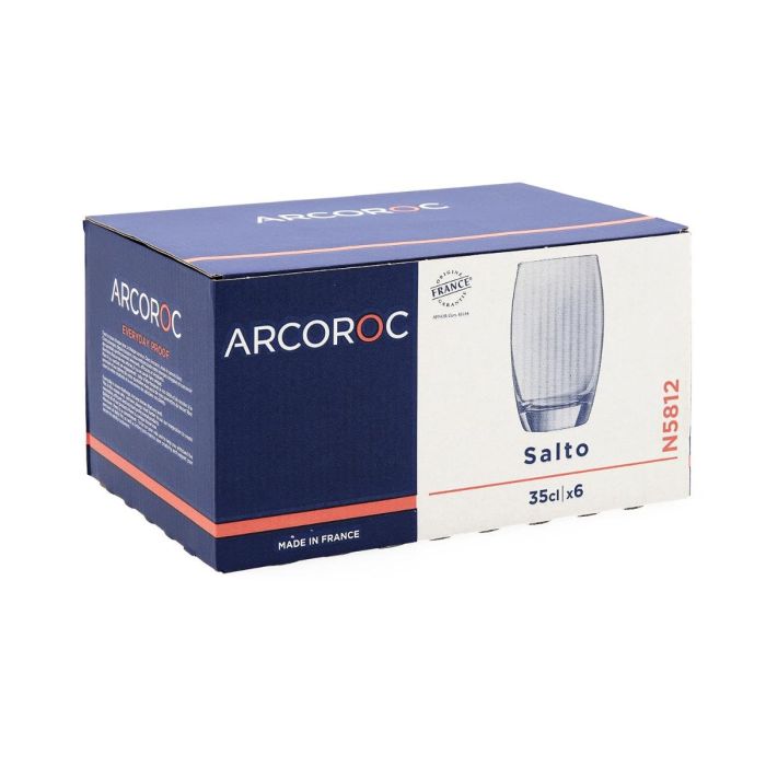 Caja 6 Vasos Altos Vidrio Salto Arcoroc 35 cL 2