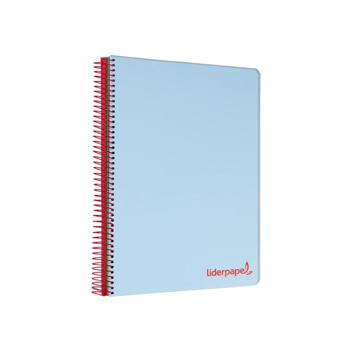 Cuaderno Espiral Liderpapel A5 Micro Wonder Tapa Plastico 120H 90 gr Cuadro 5 mm 5 Bandas 6 Taladros Color Celeste 2