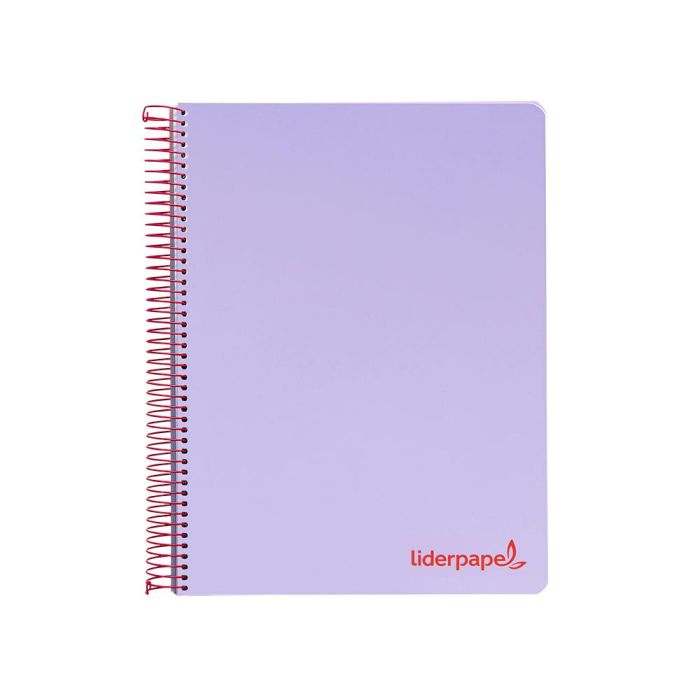 Cuaderno Espiral Liderpapel A5 Micro Wonder Tapa Plastico 120H 90 gr Cuadro 5 mm 5 Bandas 6 Taladros Color Violeta 1
