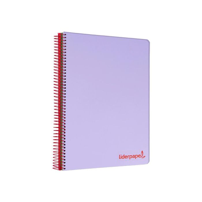 Cuaderno Espiral Liderpapel A5 Micro Wonder Tapa Plastico 120H 90 gr Cuadro 5 mm 5 Bandas 6 Taladros Color Violeta 2