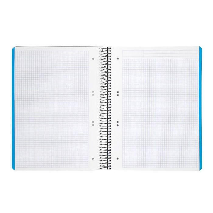 Cuaderno Espiral Liderpapel A5 Micro Wonder Tapa Plastico 120H 90 gr Cuadro 5 mm 5 Bandas 6 Taladros Color Negro 1