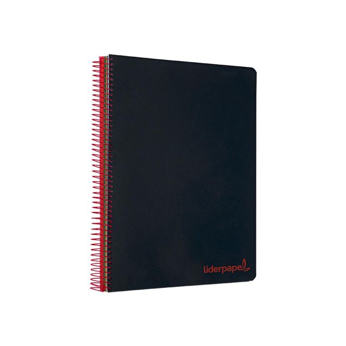 Cuaderno Espiral Liderpapel A5 Micro Wonder Tapa Plastico 120H 90 gr Cuadro 5 mm 5 Bandas 6 Taladros Color Negro