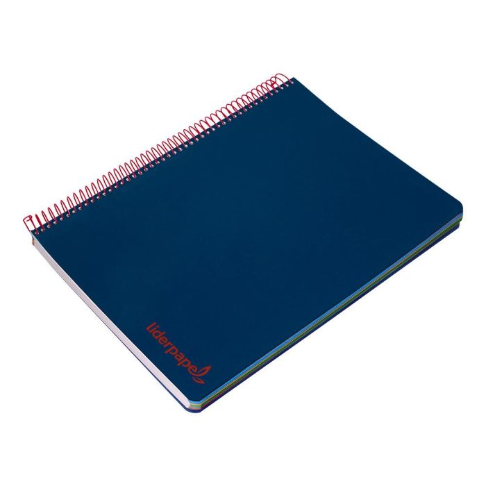 Cuaderno Espiral Liderpapel A5 Micro Wonder Tapa Plastico 120H 90 gr Cuadro 5 mm 5 Bandas 6 Taladros Color Azul Marino 2