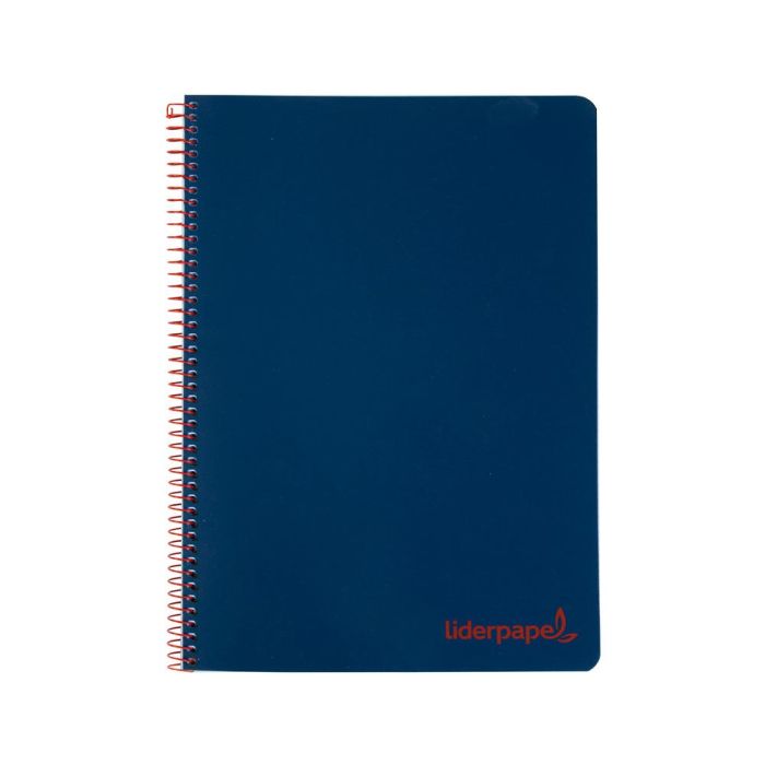 Cuaderno Espiral Liderpapel A5 Micro Wonder Tapa Plastico 120H 90 gr Cuadro 5 mm 5 Bandas 6 Taladros Color Azul Marino