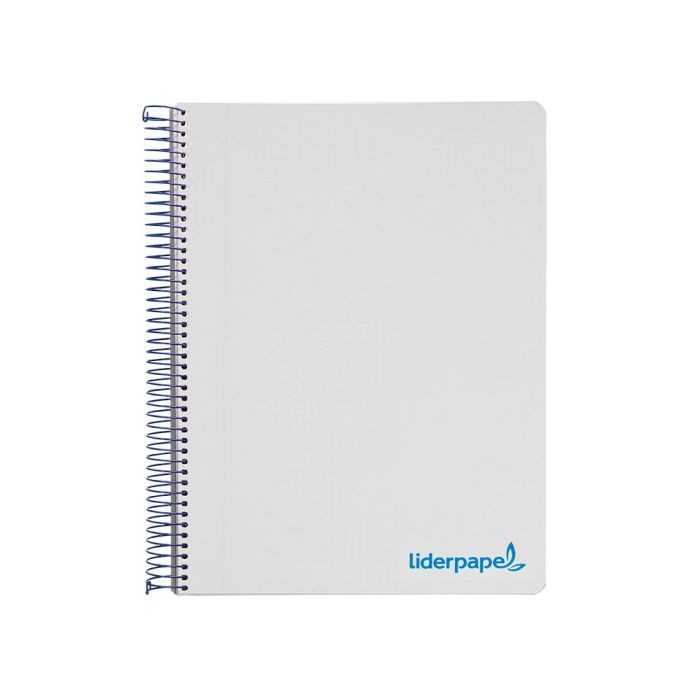 Cuaderno Espiral Liderpapel A5 Micro Wonder Tapa Plastico 120H 90 gr Cuadro 5 mm 5 Bandas 6 Taladros Color Gris 1