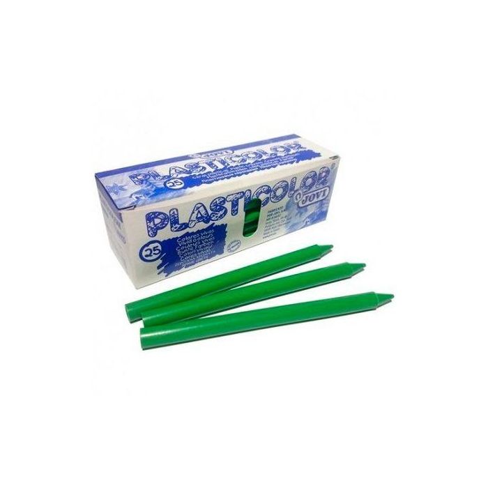 Jovi ceras plasticas crayons student caja de 25 ceras verde claro