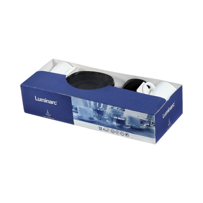 Set 6 Tazas con Plato Vidrio Luminarc 2