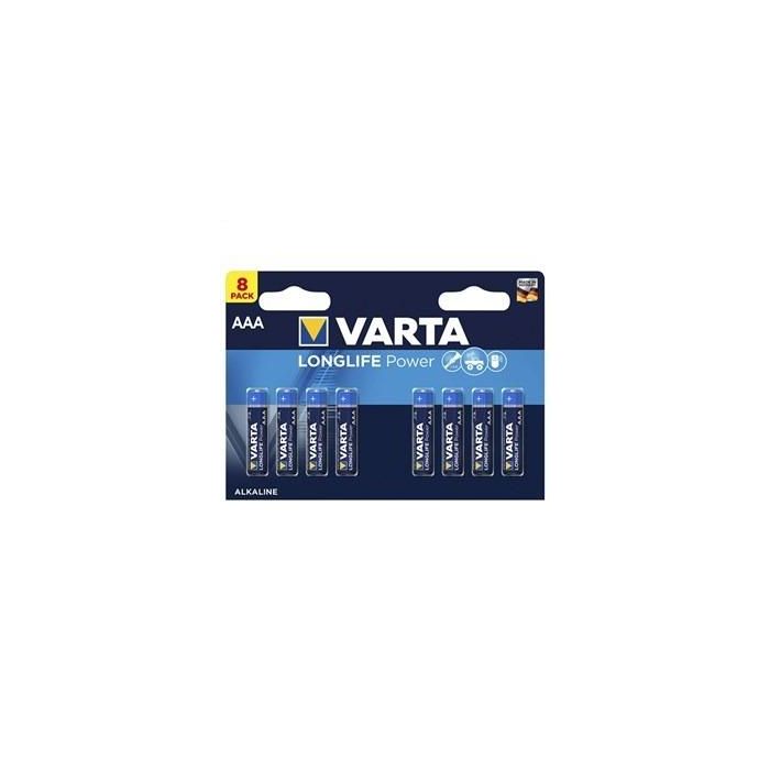 Varta 4903121418 Pilas Alcalinas LR03 AAA Longlife Power Pack de 8 Unidades - Energía Potente y Duradera