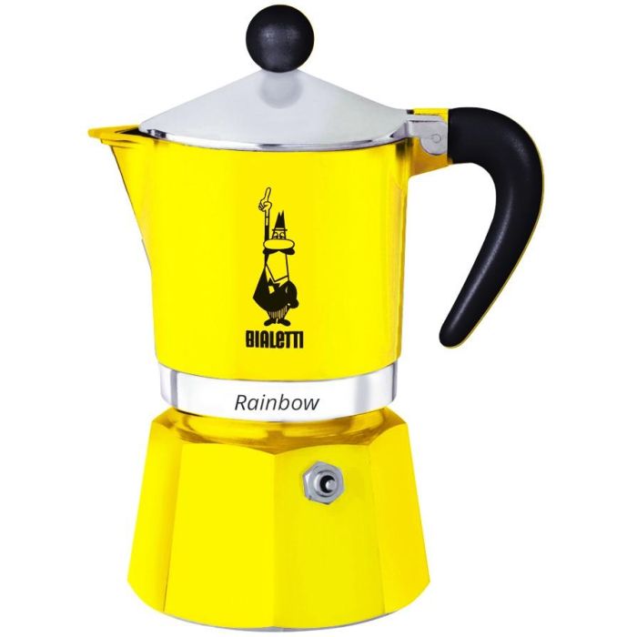 Bialetti RAINBOW 3TZ Cafetera Moka Express Color Amarillo