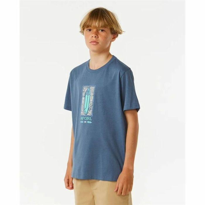 Camiseta de Manga Corta Infantil Rip Curl Lost Island Azul 10 Años 2