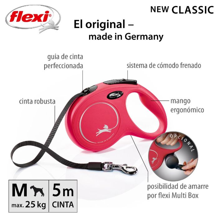 Correa para Perro Flexi New Classic 5m Rojo Talla M 3