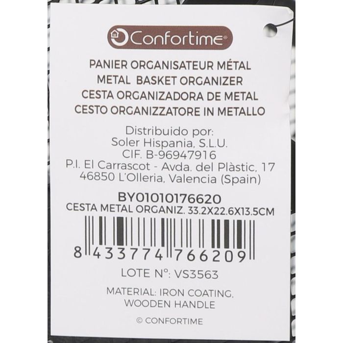 Cesta de metal organizadora Confortime 33.2 x 22.6 x 13.5 cm (10 Unidades) 6 Cesta de metal organizadora Confortime 33.2 x 22.6 x 13.5 cm (10 Unidades) 6