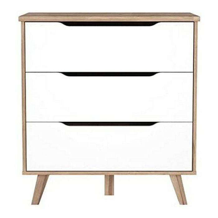 FINLANDEK VANKKA Cómoda Cajonera Escandinava, 3 Cajones, Roble y Blanco Mate, Patas Madera Maciza, 80x42x86 cm 0 FINLANDEK VANKKA Cómoda Cajonera Escandinava, 3 Cajones, Roble y Blanco Mate, Patas Madera Maciza, 80x42x86 cm 0