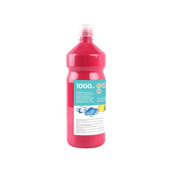 Tempera Liquida Liderpapel Escolar 1000 mL Fucsia 1