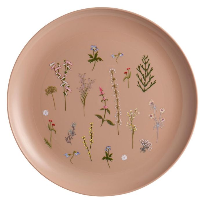 Day Juego de 4 Platos 25 cm Colores Surtidos Arena Natural Verde Musgo Amarillo Arena Ilustraciones de Plantas 4