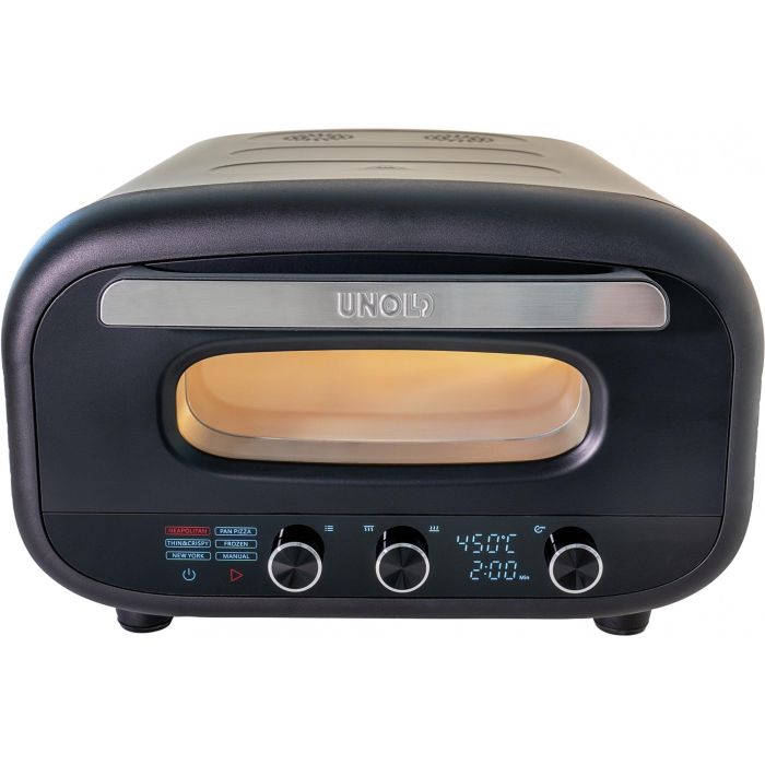 UNOLD 68805 Don Alfredo - Horno de Pizza Eléctrico Digital, 1 Pizza (30 cm, Hasta 450 °C), Piedra de Cocina, Negro y Acero Inoxidable, 1700 W UNOLD 68805 Don Alfredo - Horno de Pizza Eléctrico Digital, 1 Pizza (30 cm, Hasta 450 °C), Piedra de Cocina, Negro y Acero Inoxidable, 1700 W