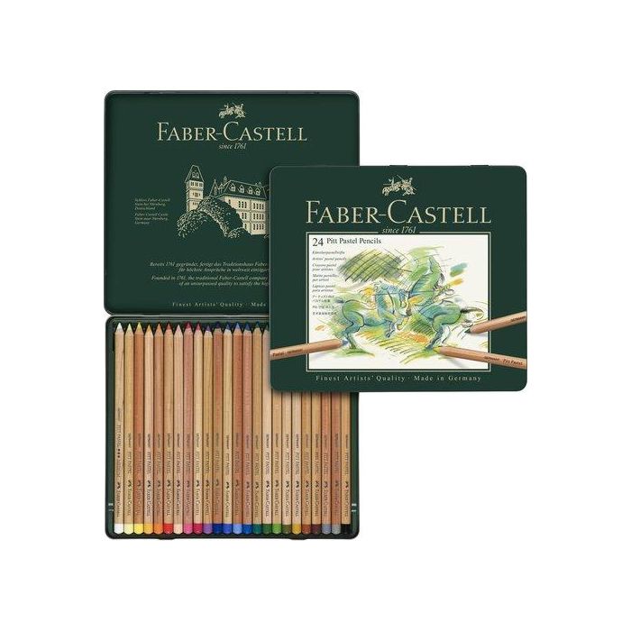 Lapices De Colores Faber-Castell Pitt-Pastel Estuche Metal 24 (Set de 2)