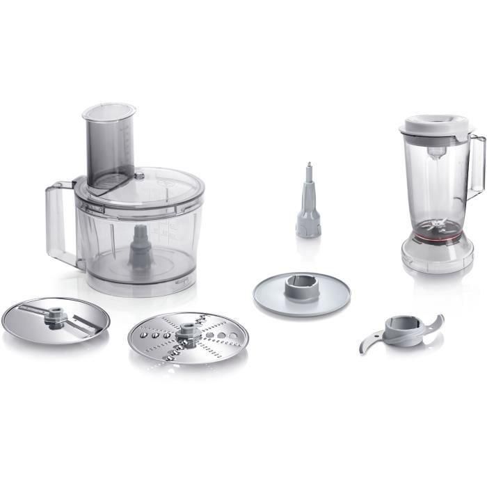 BOSCH - Robot multifunción MultiTalent3 - 800W - 2 velocidades y pulso - Vaso 2,3L - Vaso 1L - 2 discos - Blanco 2