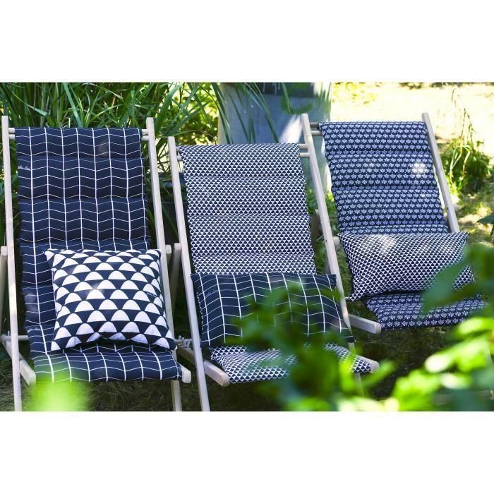 Tumbona acolchada Fjord JARDIN PRIVE - Lona amovible - Azul índigo 1 Tumbona acolchada Fjord JARDIN PRIVE - Lona amovible - Azul índigo 1