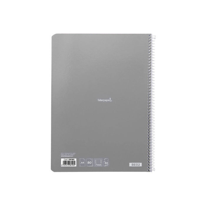 Liderpapel Cuaderno Espiral A4 Micro Smart Tapa Blanda 80 Hojas 60gr Horizontal 7mm Doble Margen 3