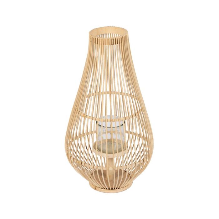 Farol Natural Bambú Cristal 30 x 30 x 55 cm