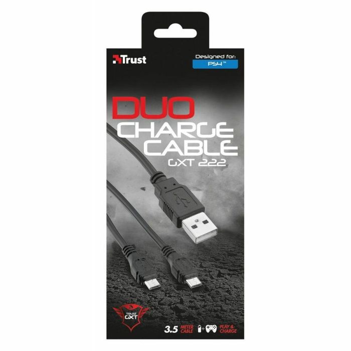 Cable USB a micro USB Trust GXT 222 Negro 3 Cable USB a micro USB Trust GXT 222 Negro 3