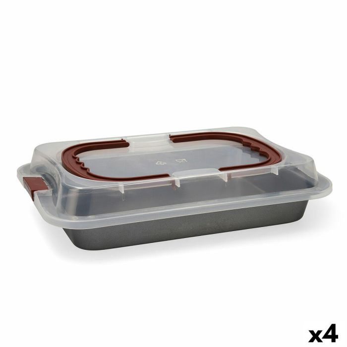 Molde para Horno Quid Sweet Grey Negro Metal 36 x 23 x 4,5 cm Con Tapa (4 Unidades) 0 Molde para Horno Quid Sweet Grey Negro Metal 36 x 23 x 4,5 cm Con Tapa (4 Unidades) 0