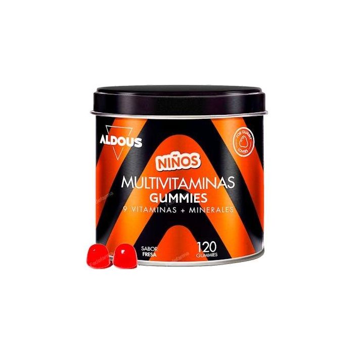 ALDOUS BIO Multivitaminas para Niños 120 Gummies con Sabor Natural a Fresa