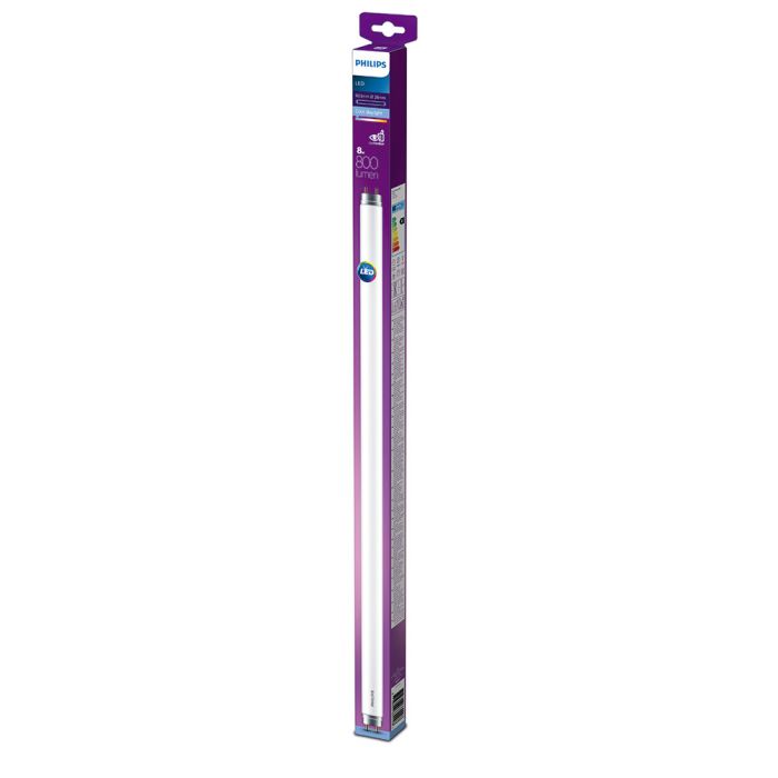 Tubo de led t8 8w 800lm g13 6500k 60cm luz fria ø2,78x60cm philips 1