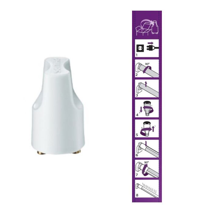 Tubo de led t8 8w 800lm g13 6500k 60cm luz fria ø2,78x60cm philips 2