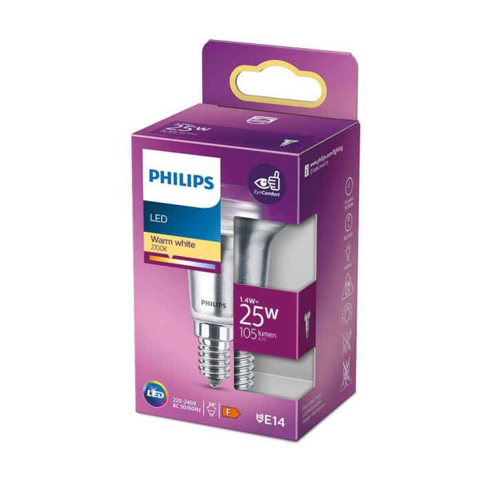 Bombilla reflectora led cla 36d 1,4w r39, 105im e14 2700k. philips 1