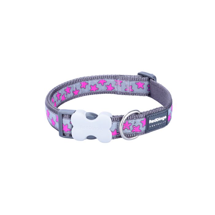 Collar para Perro Red Dingo STYLE HOT PINK ON COOL GREY 41-63 cm 1