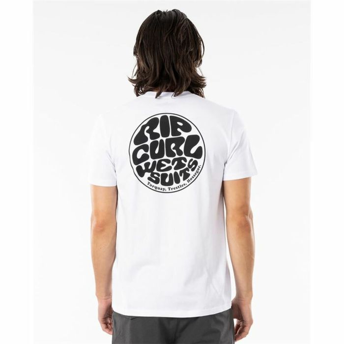 Camiseta de Manga Corta Rip Curl Wettie Essential Blanco Hombre 2