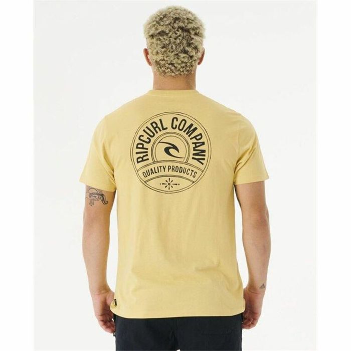 Camiseta Rip Curl Stapler Amarillo Hombre 3