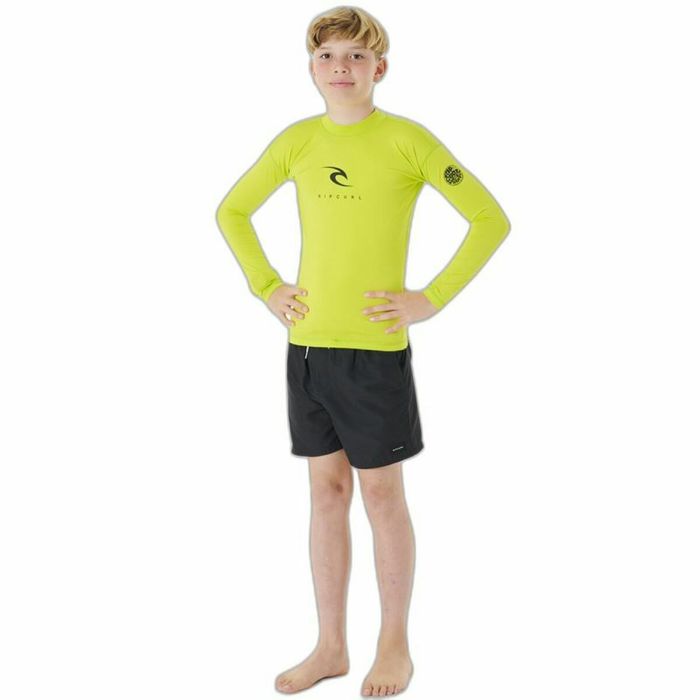 Camiseta de Manga Corta Infantil Rip Curl Corps L/S Rash Vest  Amarillo Surf Licra 3