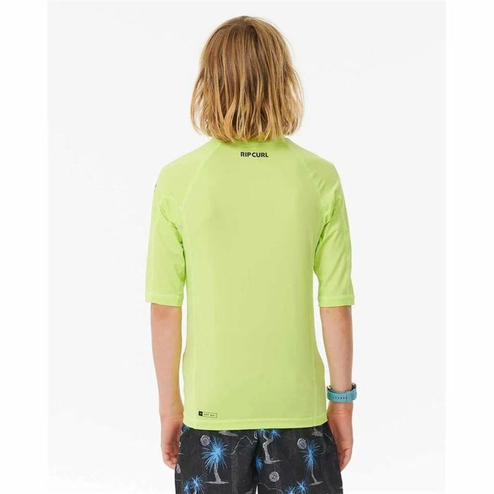 Camiseta de Manga Corta Infantil Rip Curl Wave Upf Verde limón 4