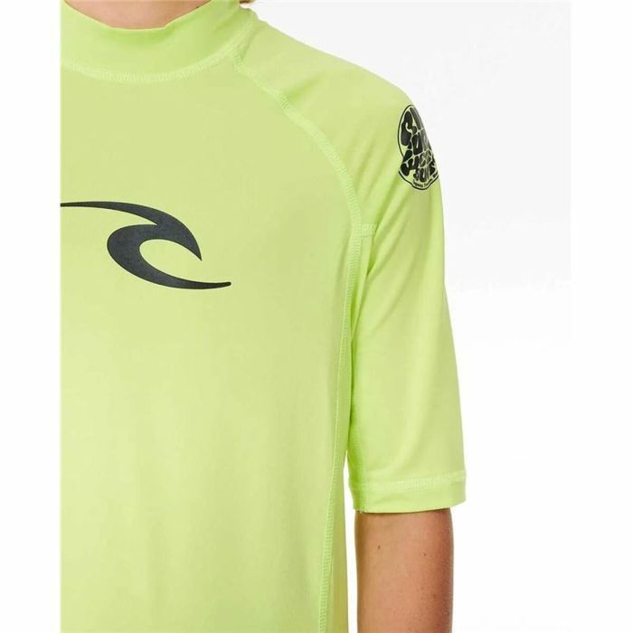 Camiseta de Manga Corta Infantil Rip Curl Wave Upf Verde limón 1