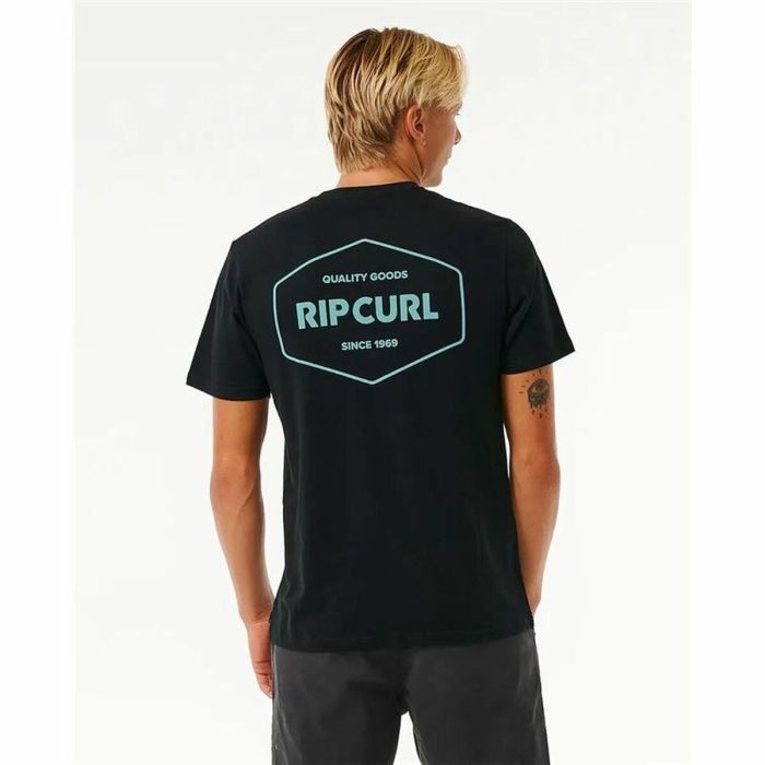 Camiseta de Manga Corta Hombre Rip Curl Stapler Negro 4