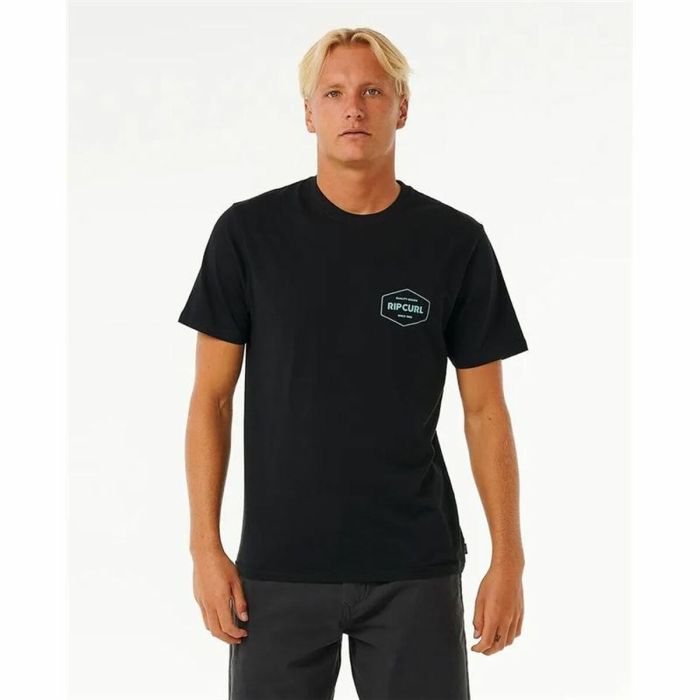 Camiseta de Manga Corta Hombre Rip Curl Stapler Negro 3