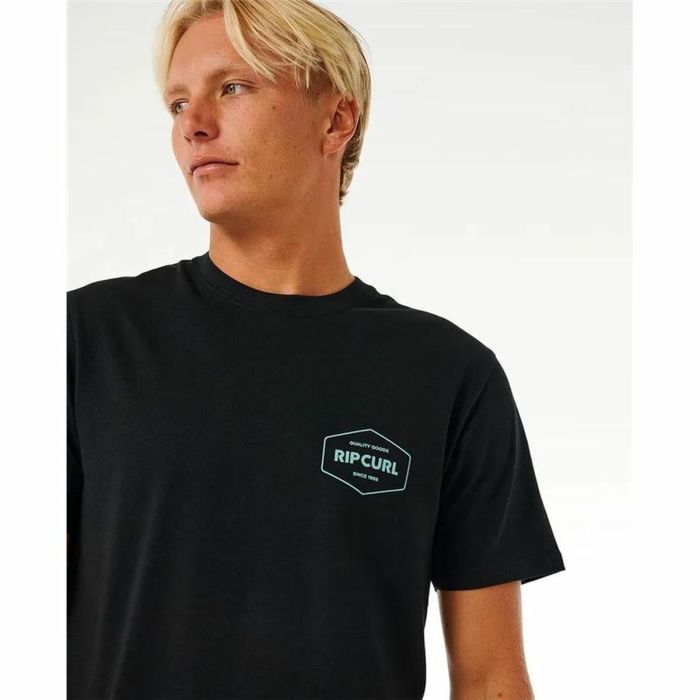 Camiseta de Manga Corta Hombre Rip Curl Stapler Negro 2