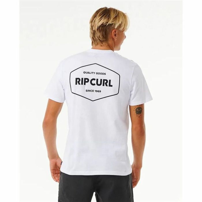 Camiseta de Manga Corta Hombre Rip Curl Stapler Blanco 4