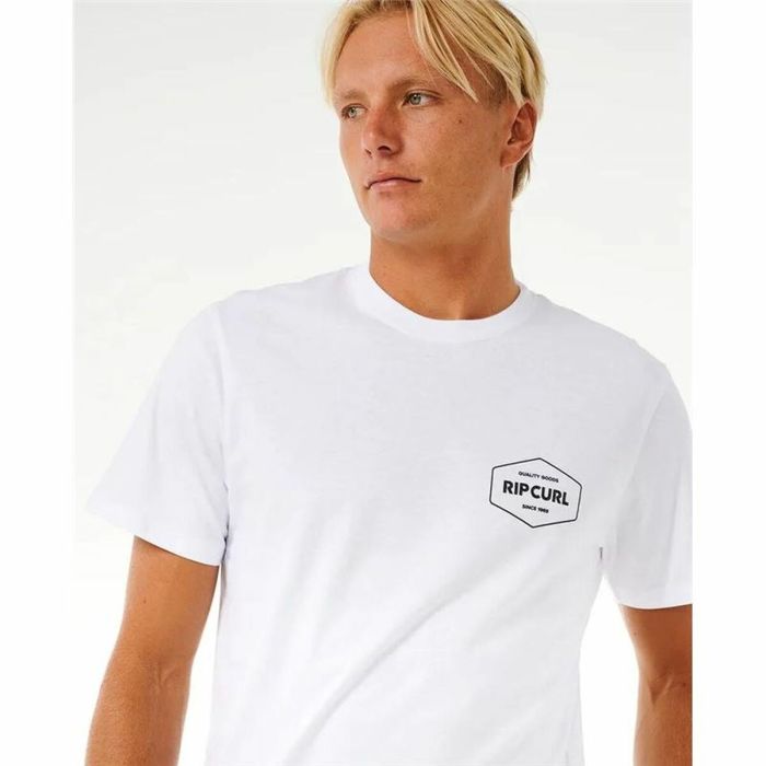 Camiseta de Manga Corta Hombre Rip Curl Stapler Blanco 2