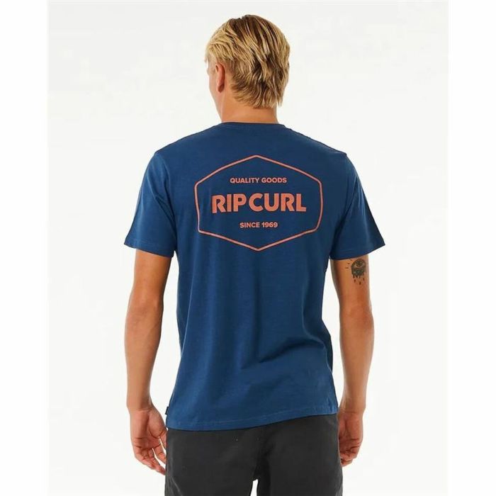 Camiseta de Manga Corta Hombre Rip Curl Stapler Azul 4