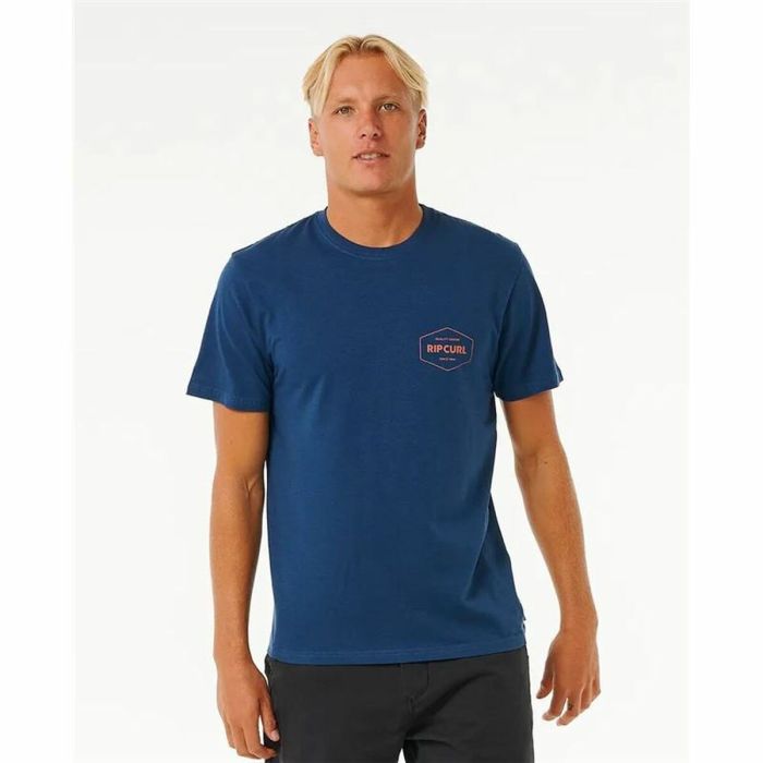 Camiseta de Manga Corta Hombre Rip Curl Stapler Azul 3