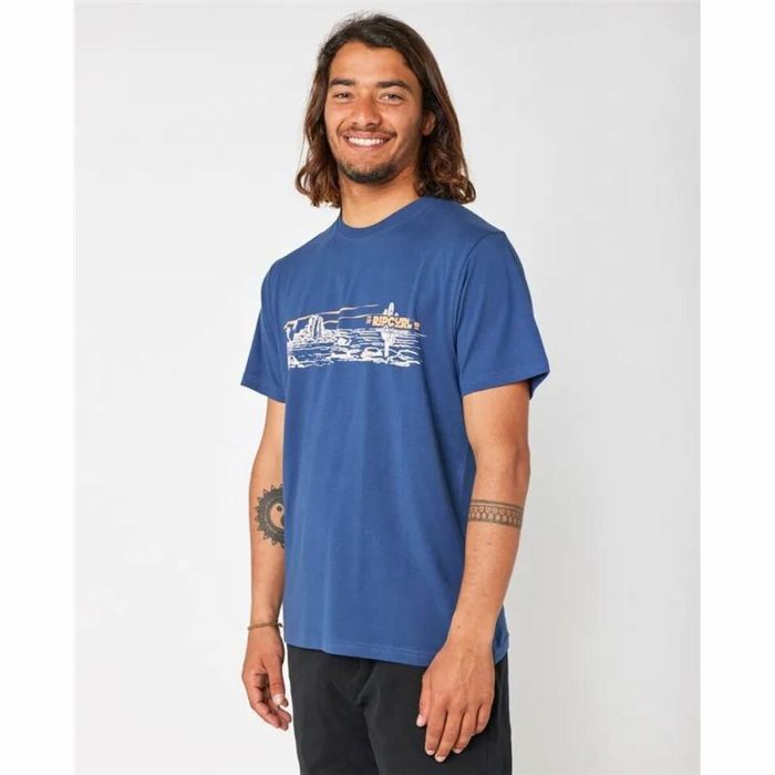 Camiseta de Manga Corta Hombre Rip Curl Paradise Land Azul 2