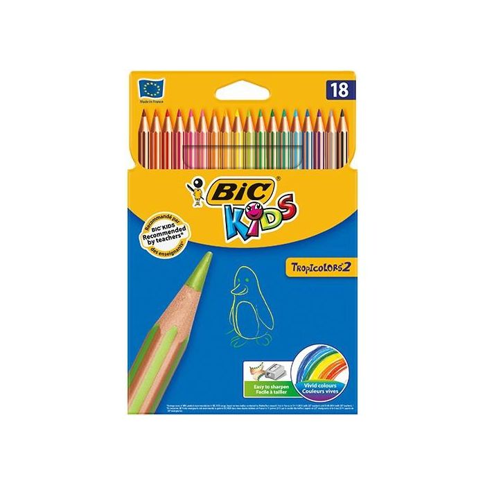 Bic Lápices de colores kids tropicolors estuche de 18 c/surtidos