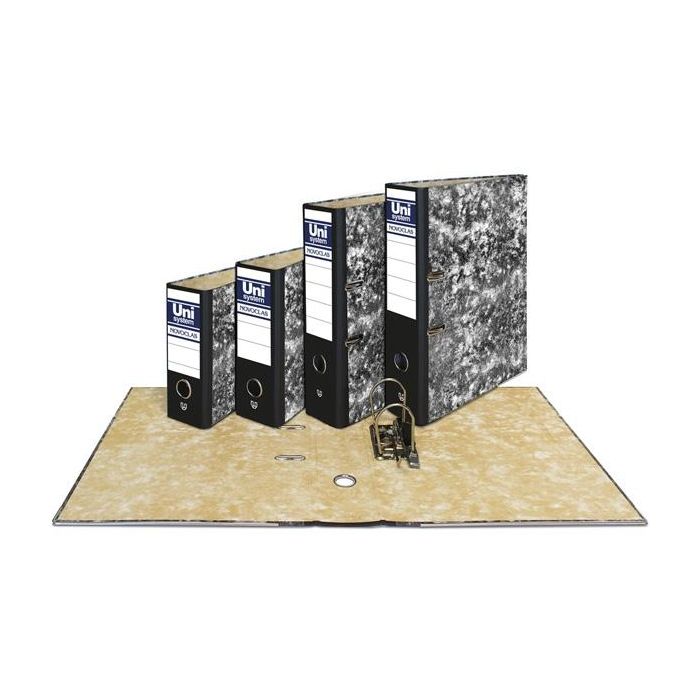 Unisystem Novoclas archivador palanca 65mm a4 cartón forrado negro